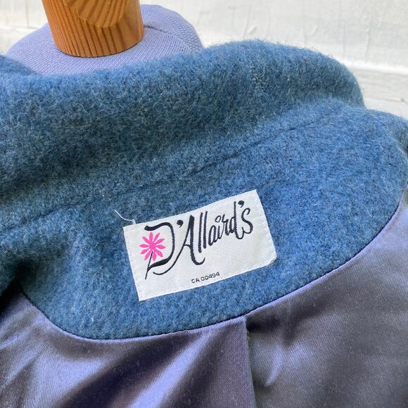 D'Allaird's Wool Blend Peacoat Vintage Light Blue Winter Coat 70s Made in Canada - Picture 7 of 9